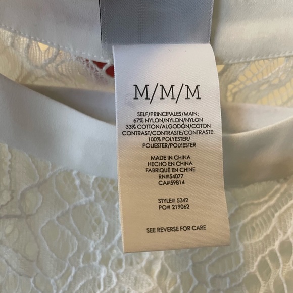 Cabi - White Lace Sheer top - Picture 4 of 4